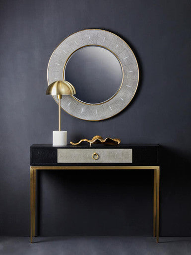 Grey Shagreen Effect Wall Mirror | Deruta