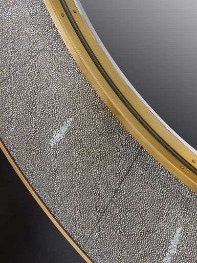 Grey Shagreen Effect Wall Mirror | Deruta