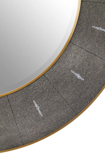 Grey Shagreen Effect Wall Mirror | Deruta