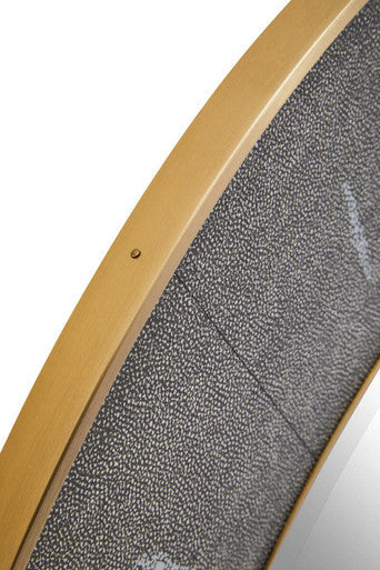 Grey Shagreen Effect Wall Mirror | Deruta