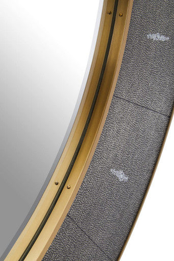 Grey Shagreen Effect Wall Mirror | Deruta