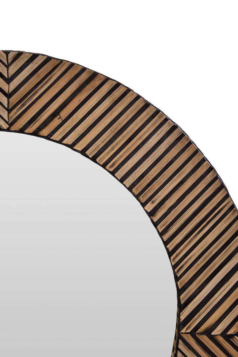 Bamboo Inlay Round Wall Mirror | Bambusa