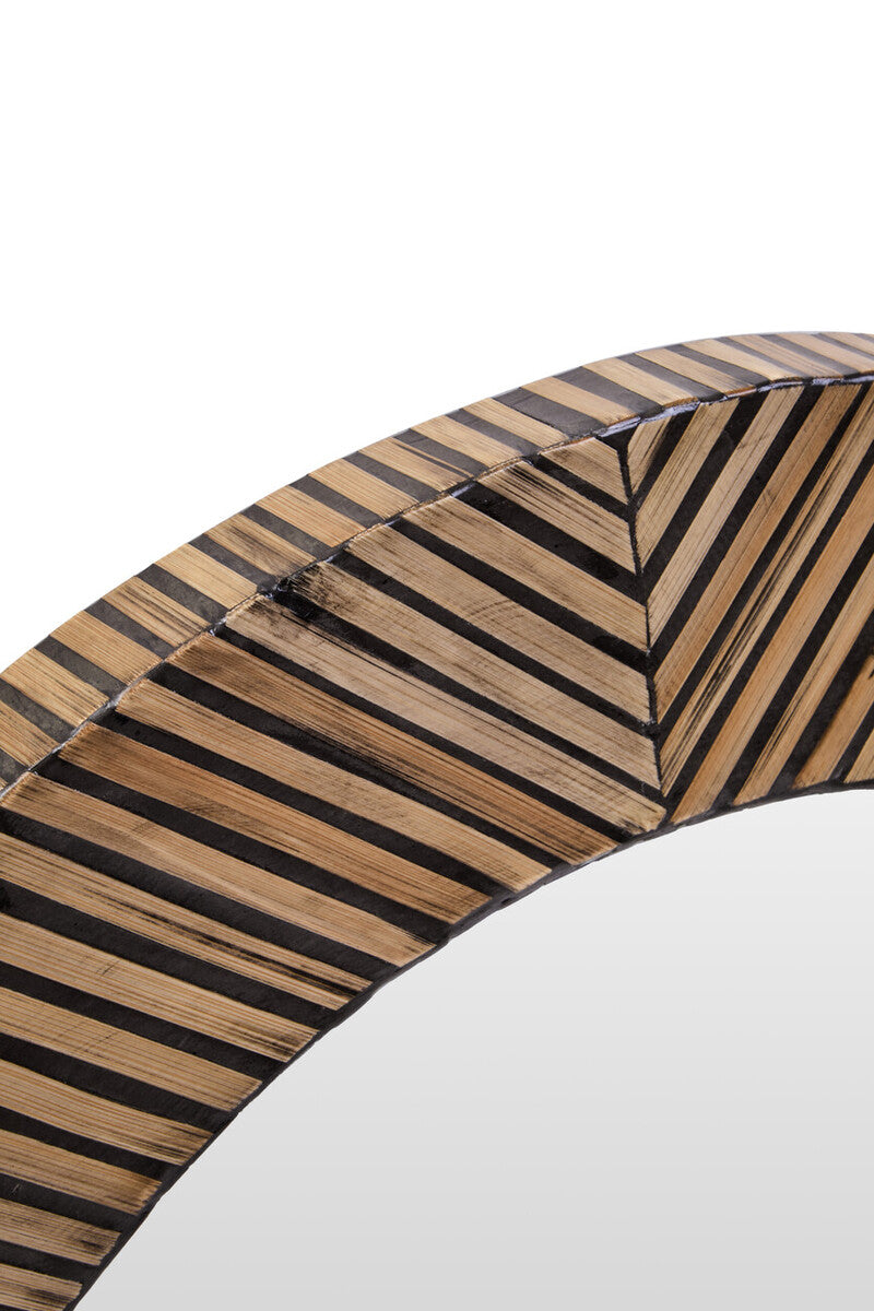 Bamboo Inlay Round Wall Mirror | Bambusa