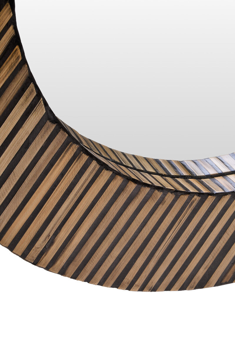 Bamboo Inlay Round Wall Mirror | Bambusa