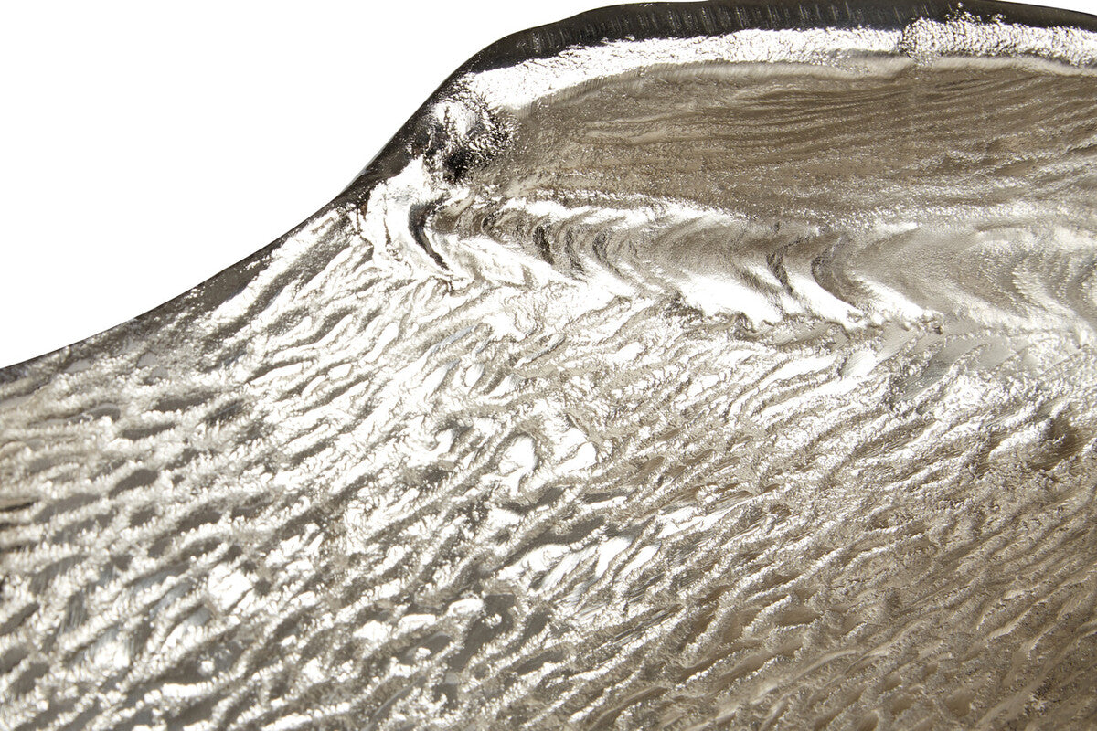Textured Nickel Finish Small Leaf Dish | Hampstead