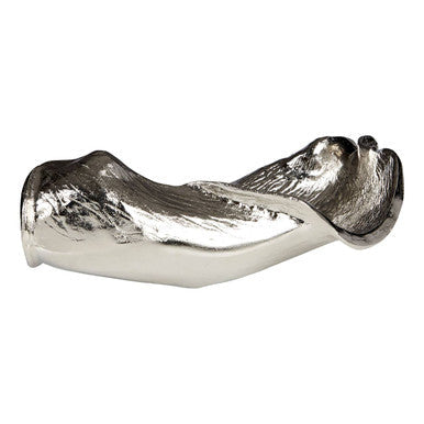 Textured Nickel Finish Large Leaf Dish | Hampstead