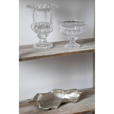 Textured Nickel Finish Large Leaf Dish | Hampstead