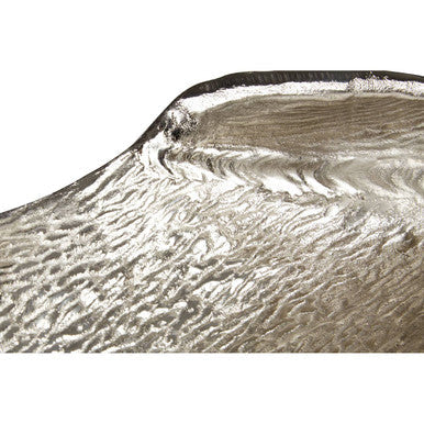 Textured Nickel Finish Large Leaf Dish | Hampstead