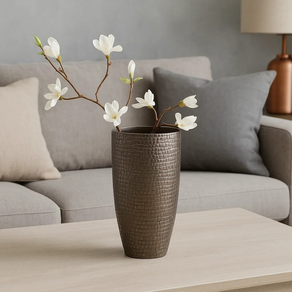 Arya Pewter Finish Small Vase