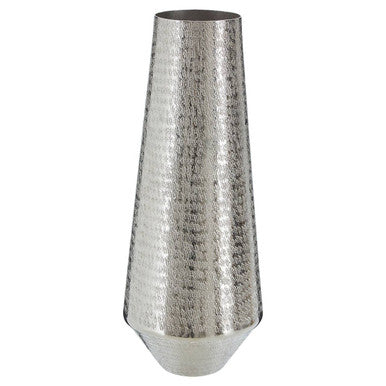 Silver Hammered Effect Large Vase | Safia