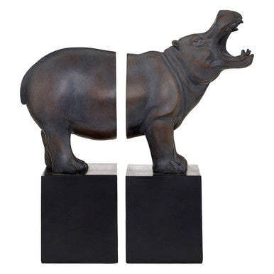 Set of 2 Hippo Bookends | Boho