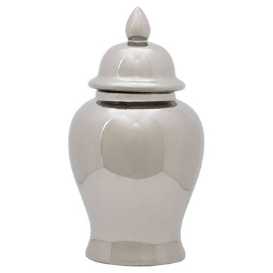 Large Ceramic Silver Jar | Kensington Townhouse