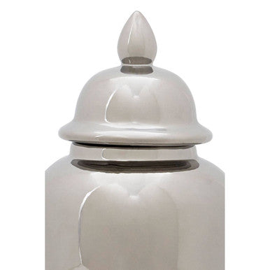 Large Ceramic Silver Jar | Kensington Townhouse