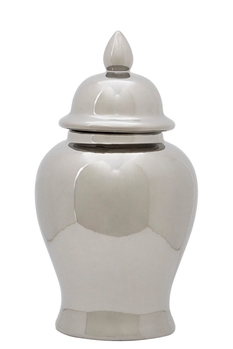 Small Ceramic Silver Jar | Kensington Townhouse