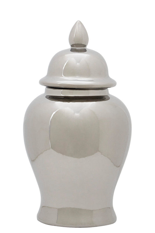 Small Ceramic Silver Jar | Kensington Townhouse
