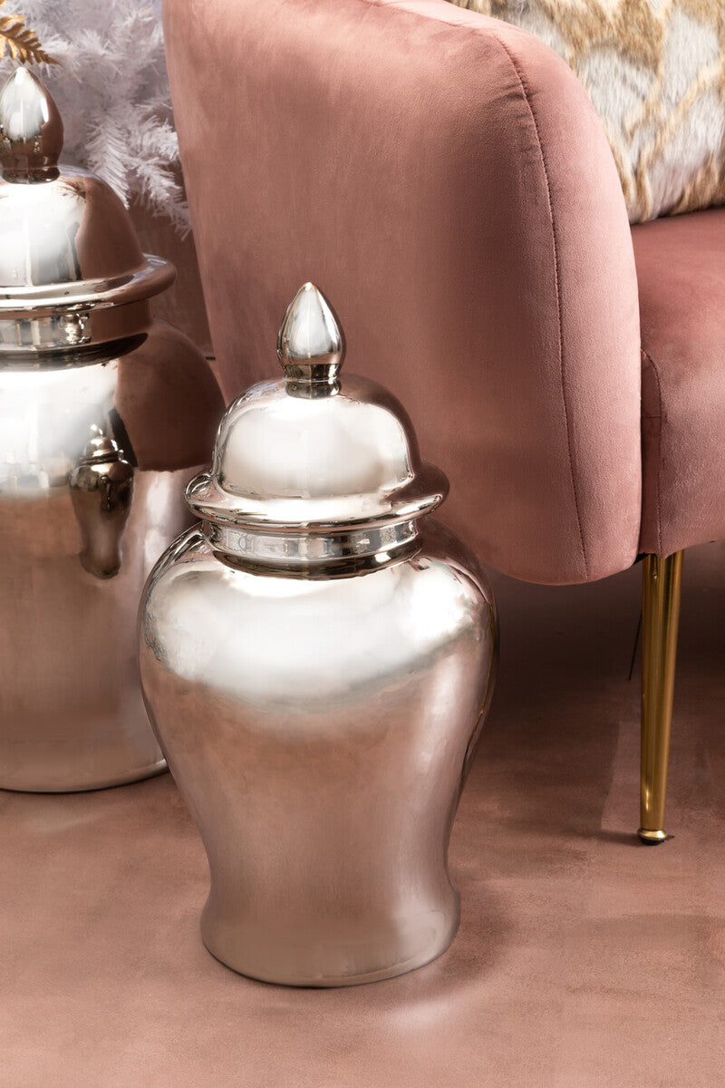 Small Ceramic Silver Jar | Kensington Townhouse