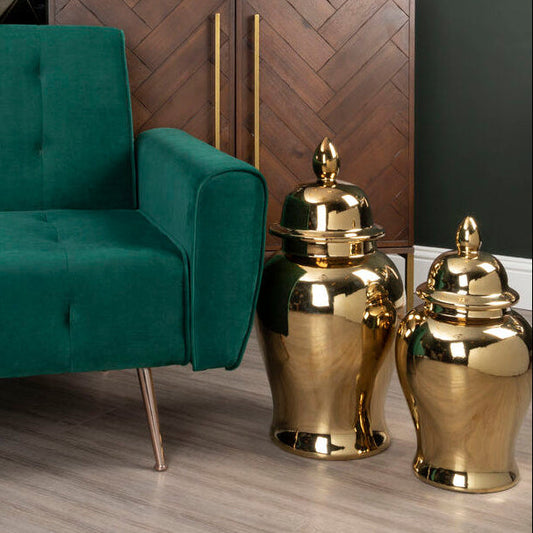 Small Gold Ceramic Jar | Kensington Townhouse