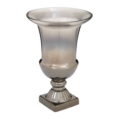 Alexa Silver Ombre Finish Glass Small Vase