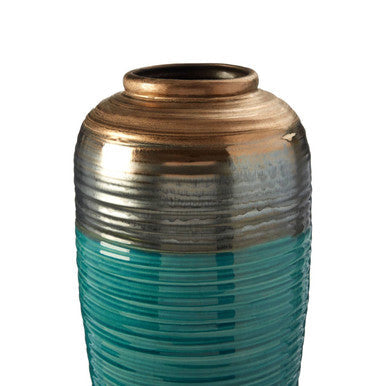 Large Ribbed Ceramic Vase | Capri