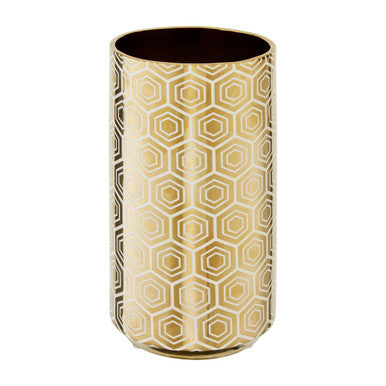 Large Gold and Cream Ceramic Vase | Hexa