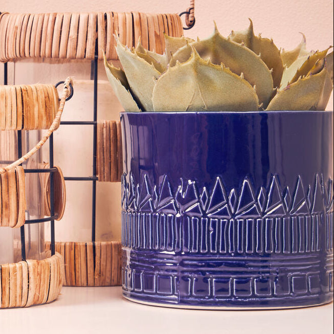 Blue Finish Planter | Petra