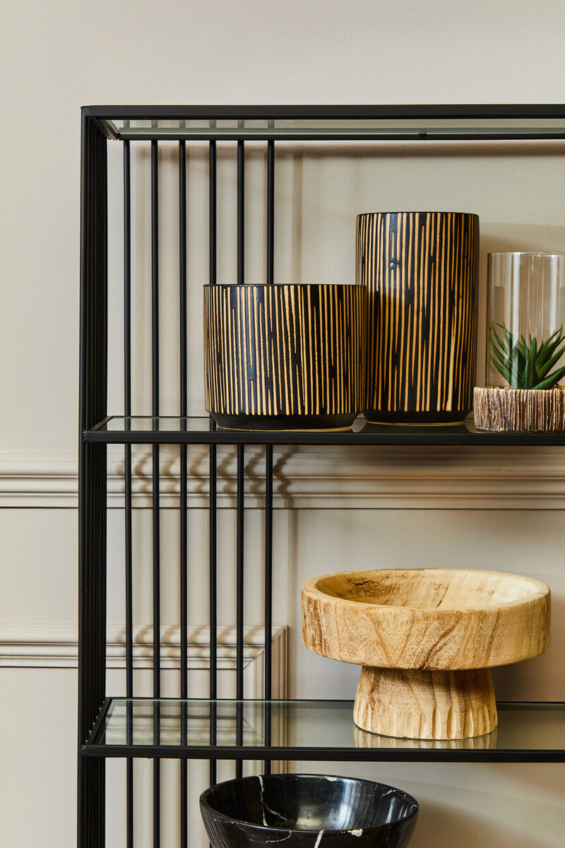 Small Black and Cream Finish Planter | Kiso