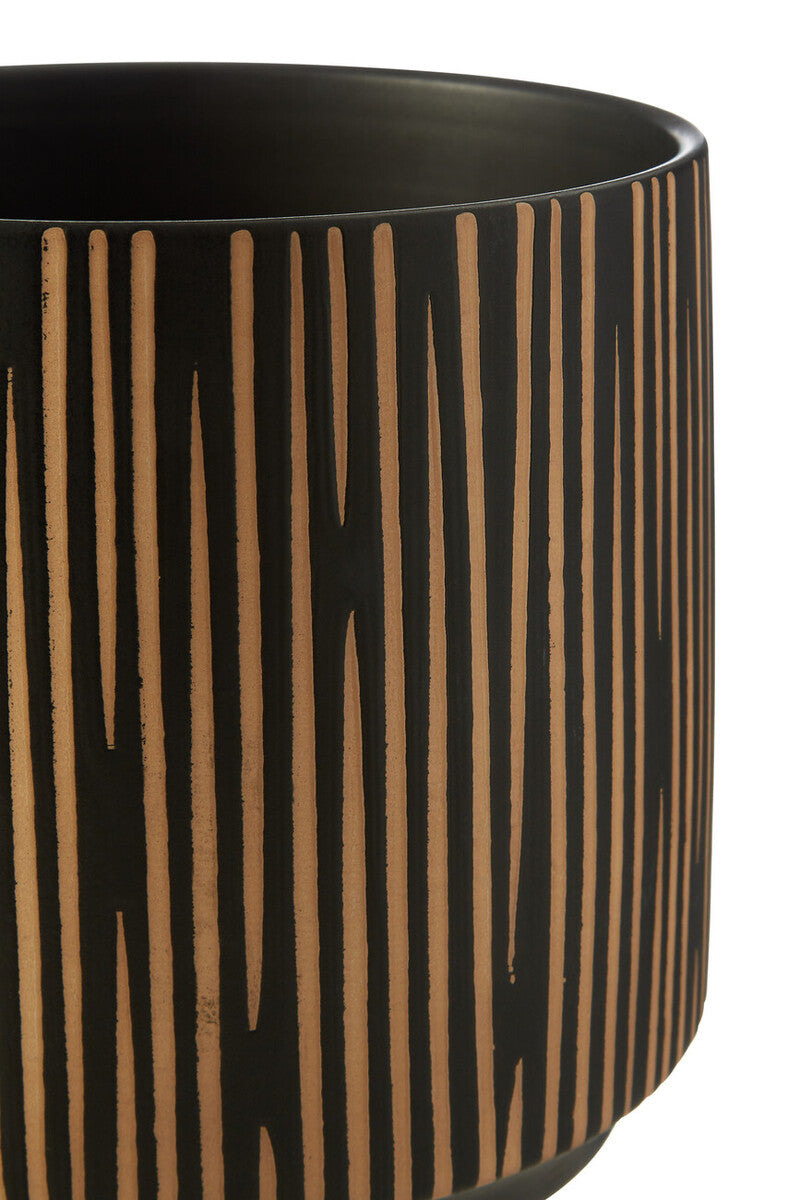 Small Black and Cream Finish Planter | Kiso