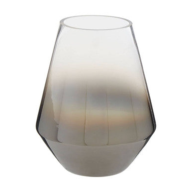 Alexa Grey Ombre Finish Glass Large Vase with Tapered Design