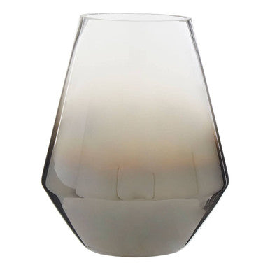 Alexa Grey Ombre Finish Glass Large Vase with Tapered Design