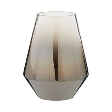 Alexa Grey Ombre Finish Glass Small Vase with Tapered Design