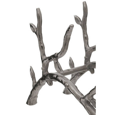 Adria Silver Finish Wine Rack with Branch Design