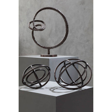 Round Rough Bronze Sculpture | Nexus