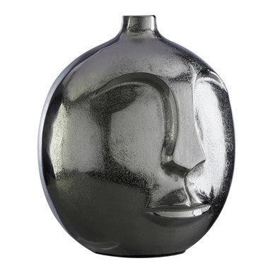 Large Silver Face Round Vase | Viso