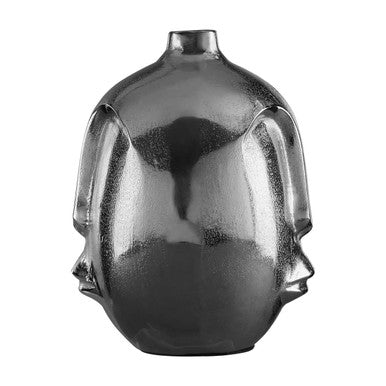 Large Silver Face Round Vase | Viso