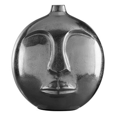 Large Silver Face Round Vase | Viso