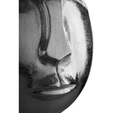 Large Silver Face Round Vase | Viso