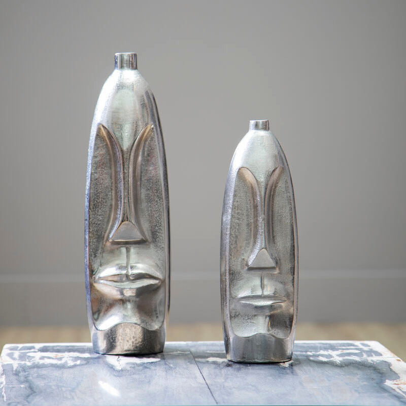Large Silver Face Tall Vase | Viso