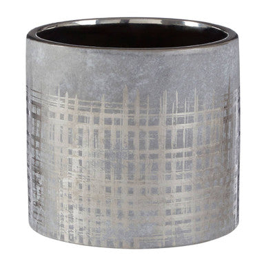 Large Grey and Silver Ceramic Planter | Embra