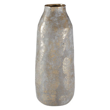 Large Grey and Gold Ceramic Vase | Orvena