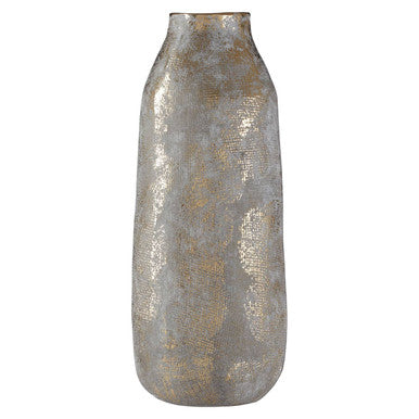Large Grey and Gold Ceramic Vase | Orvena