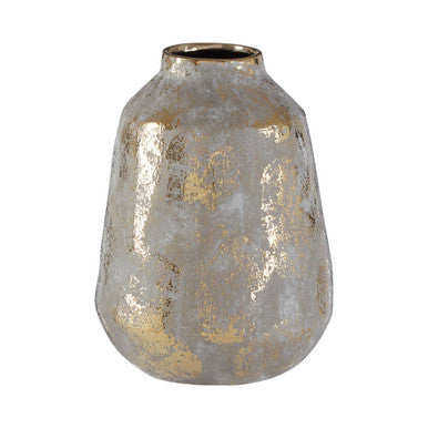 Medium Grey and Gold Ceramic Vase | Orvena
