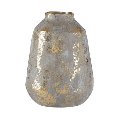 Medium Grey and Gold Ceramic Vase | Orvena