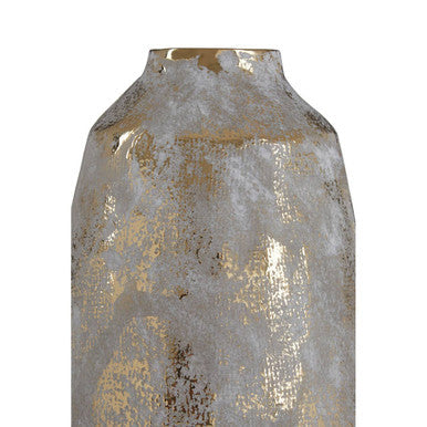 Medium Grey and Gold Ceramic Vase | Orvena