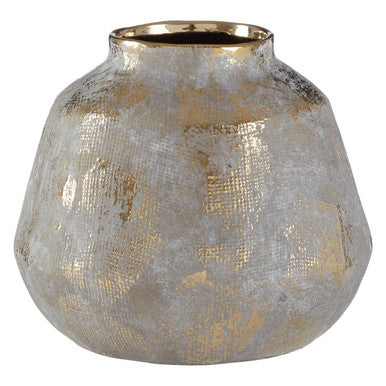 Small Grey and Gold Ceramic Vase | Orvena