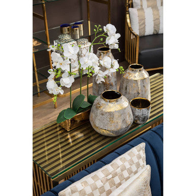 Small Grey and Gold Ceramic Vase | Orvena