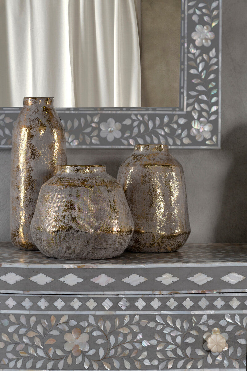 Small Grey and Gold Ceramic Vase | Orvena
