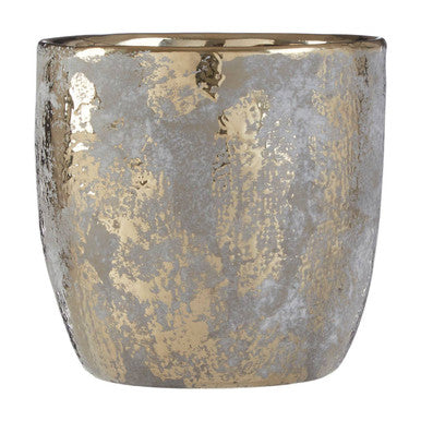 Large Grey and Gold Ceramic Planter | Orvena