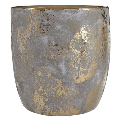 Large Grey and Gold Ceramic Planter | Orvena