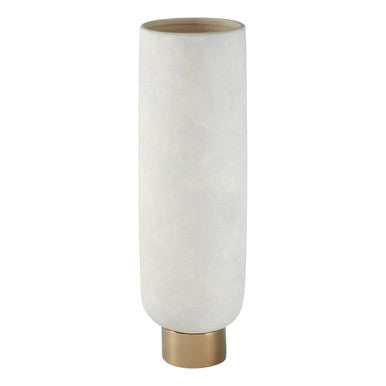 White and Gold Large Pedestal Vase | Callie