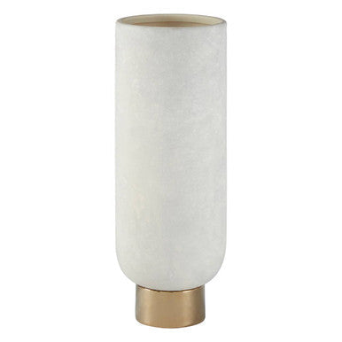 White and Gold Small Pedestal Vase | Callie